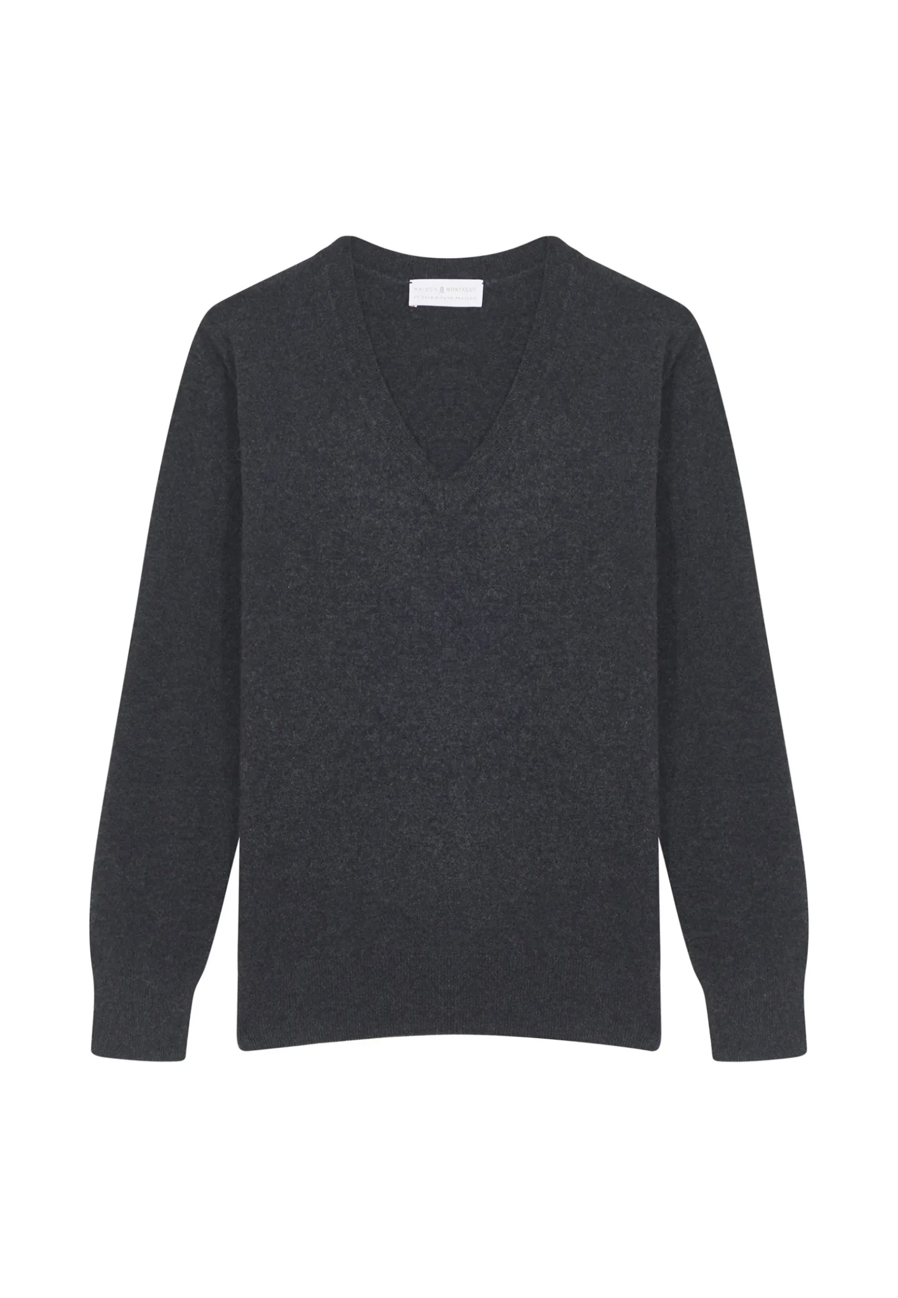 Montagut Les Incontournables-Pull col V en cachemire - Abel 10-Gris foncé