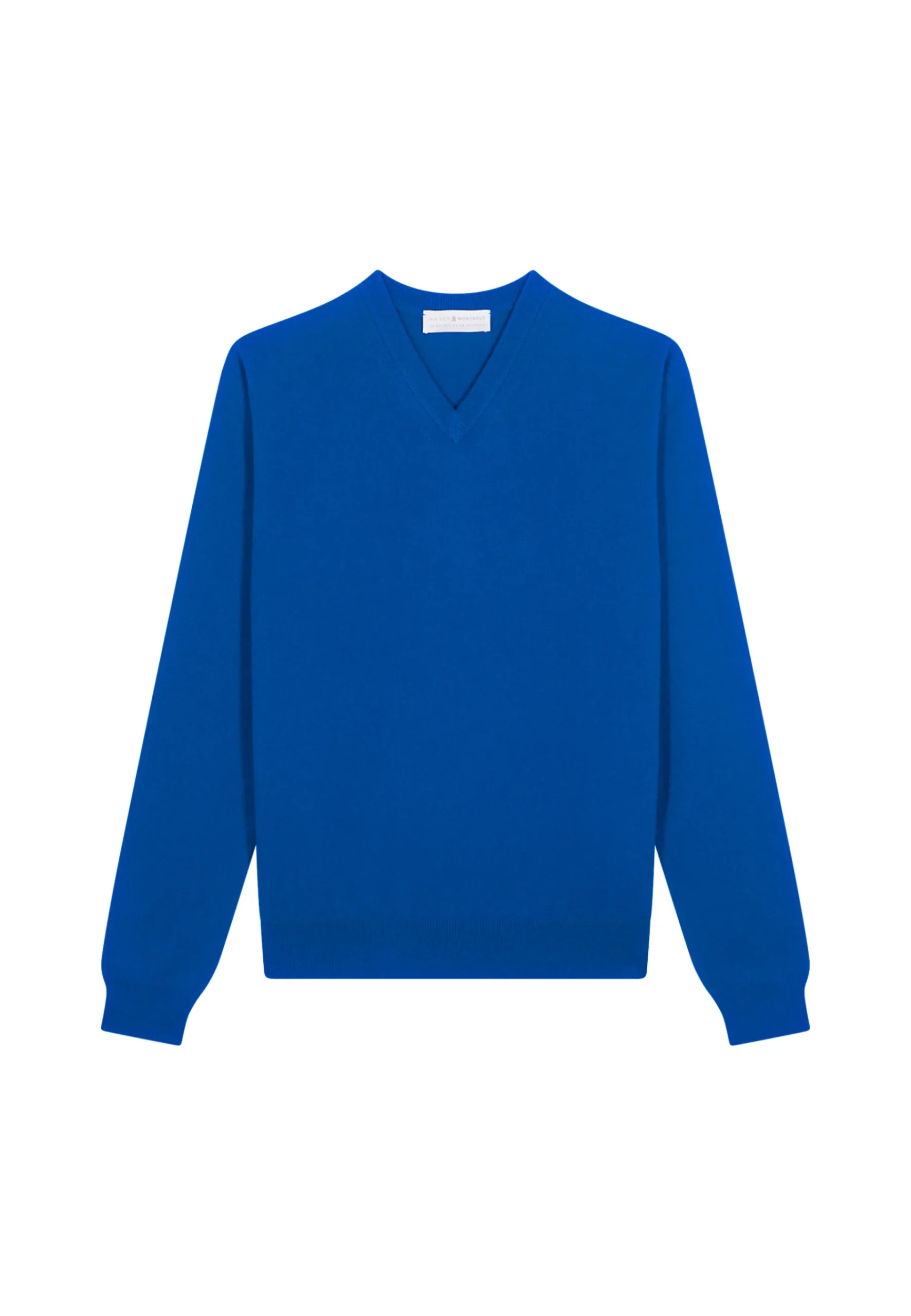 Montagut Pulls-Pull col V en cachemire - Evann 48-Bleu roi