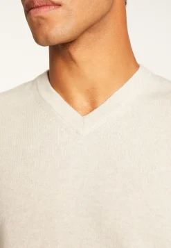 Montagut Pulls-Pull col V en cachemire - Evann 11-Gris clair