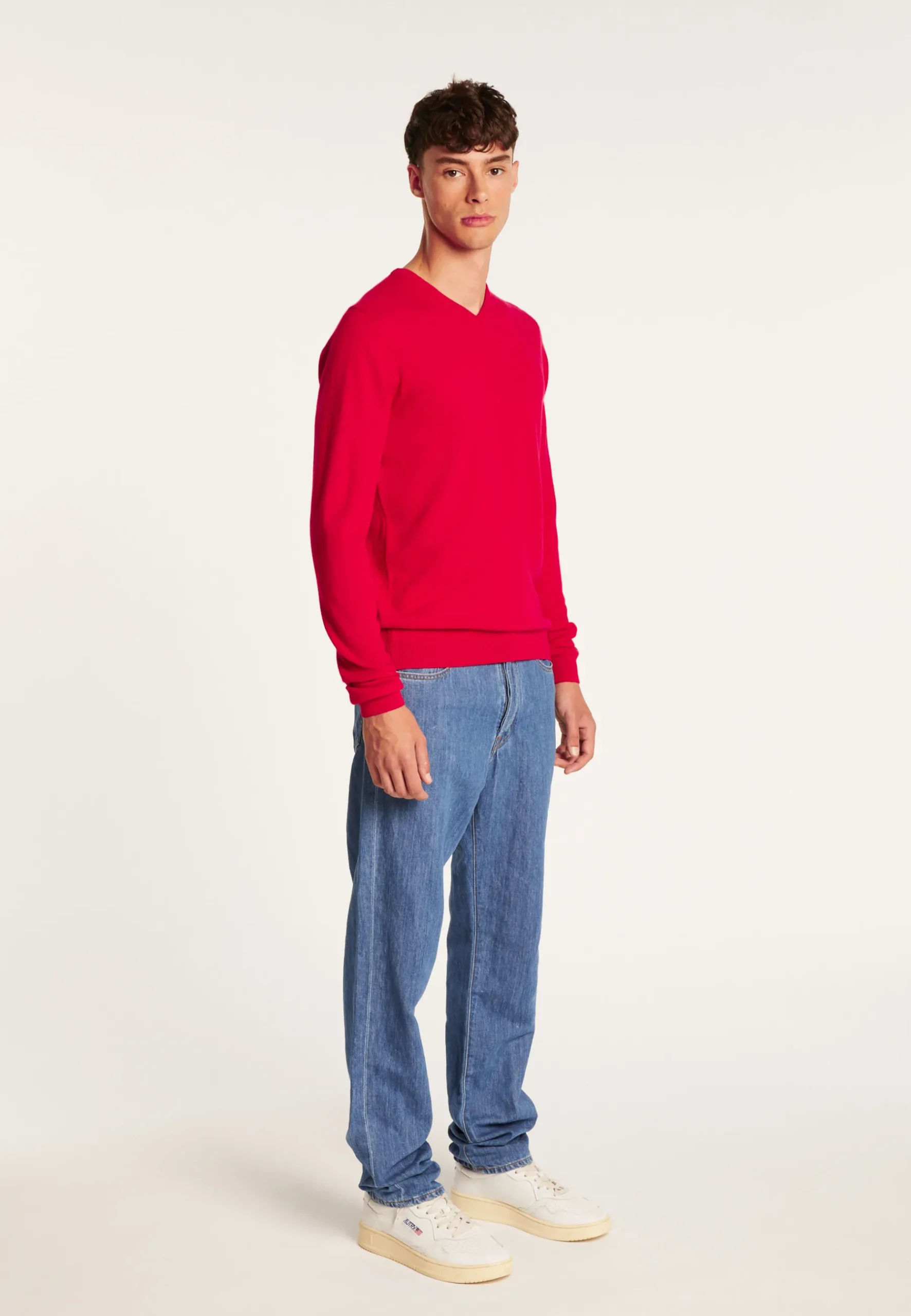 Montagut Pulls-Pull col V en cachemire - Evann 52-Rouge