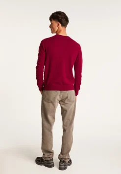 Montagut Pulls-Pull col V en cachemire - Evann 51-Bordeaux