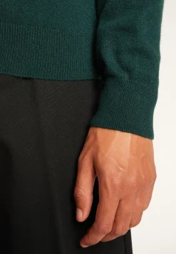 Montagut Pulls-Pull col V en cachemire - Evann 21-Vert foncé