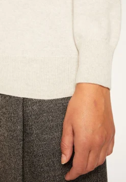 Montagut Les Incontournables-Pull col V en cachemire - Abel 11-Gris clair