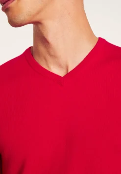 Montagut Pulls-Pull col V en cachemire - Evann 52-Rouge