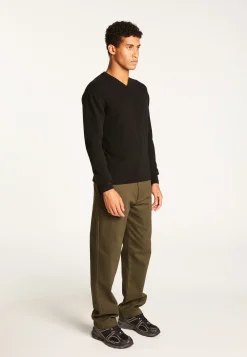 Montagut Pulls-Pull col V en cachemire - Evann 01-Noir