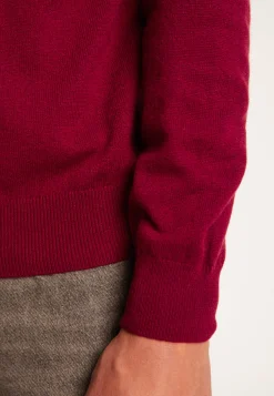Montagut Pulls-Pull col V en cachemire - Evann 51-Bordeaux