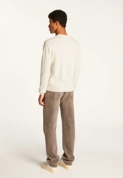 Montagut Pulls-Pull col V en cachemire - Evann 11-Gris clair