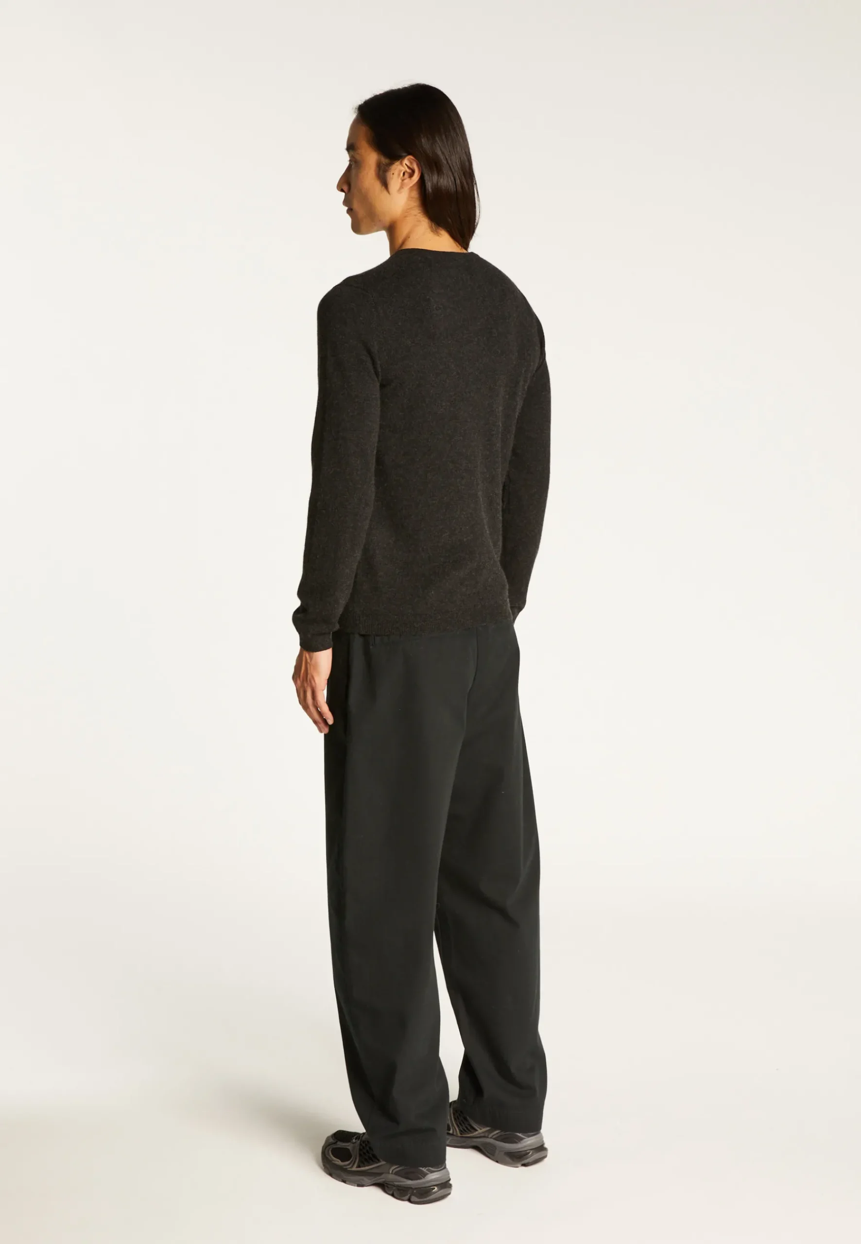 Montagut Pulls-Pull col V en cachemire - Evann 10-Gris foncé