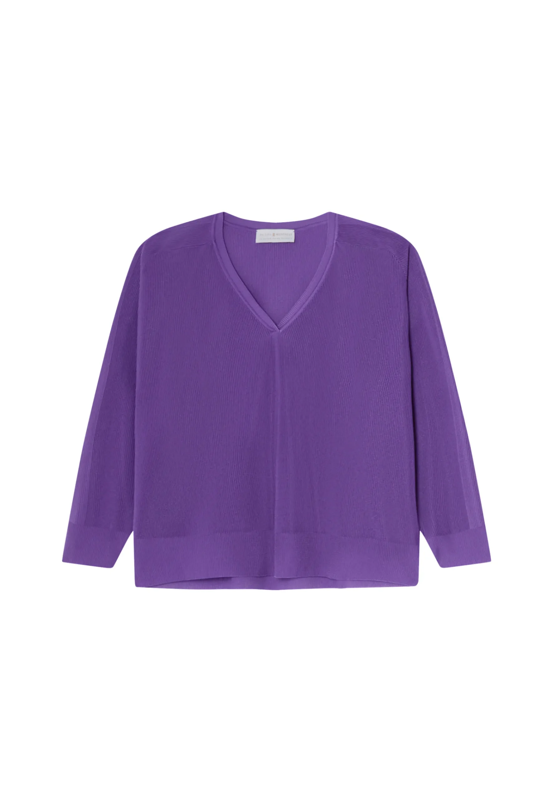 Montagut Pulls-Pull col V en fil lumière - Maja 17-Violet