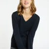 Montagut Pulls-Pull col V en laine - Arya 05-Bleu marine