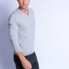 Montagut Pulls-Pull col V en laine mérinos - Elmo 11-Gris clair