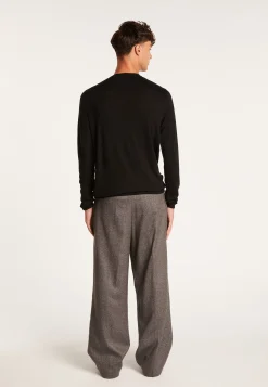 Montagut Pulls-Pull col V en laine mérinos - Elmo 01-Noir