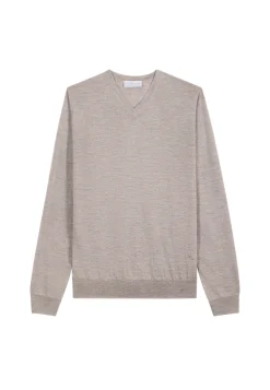 Montagut Pulls-Pull col V en laine mérinos - Elmo 09-Gris moyen