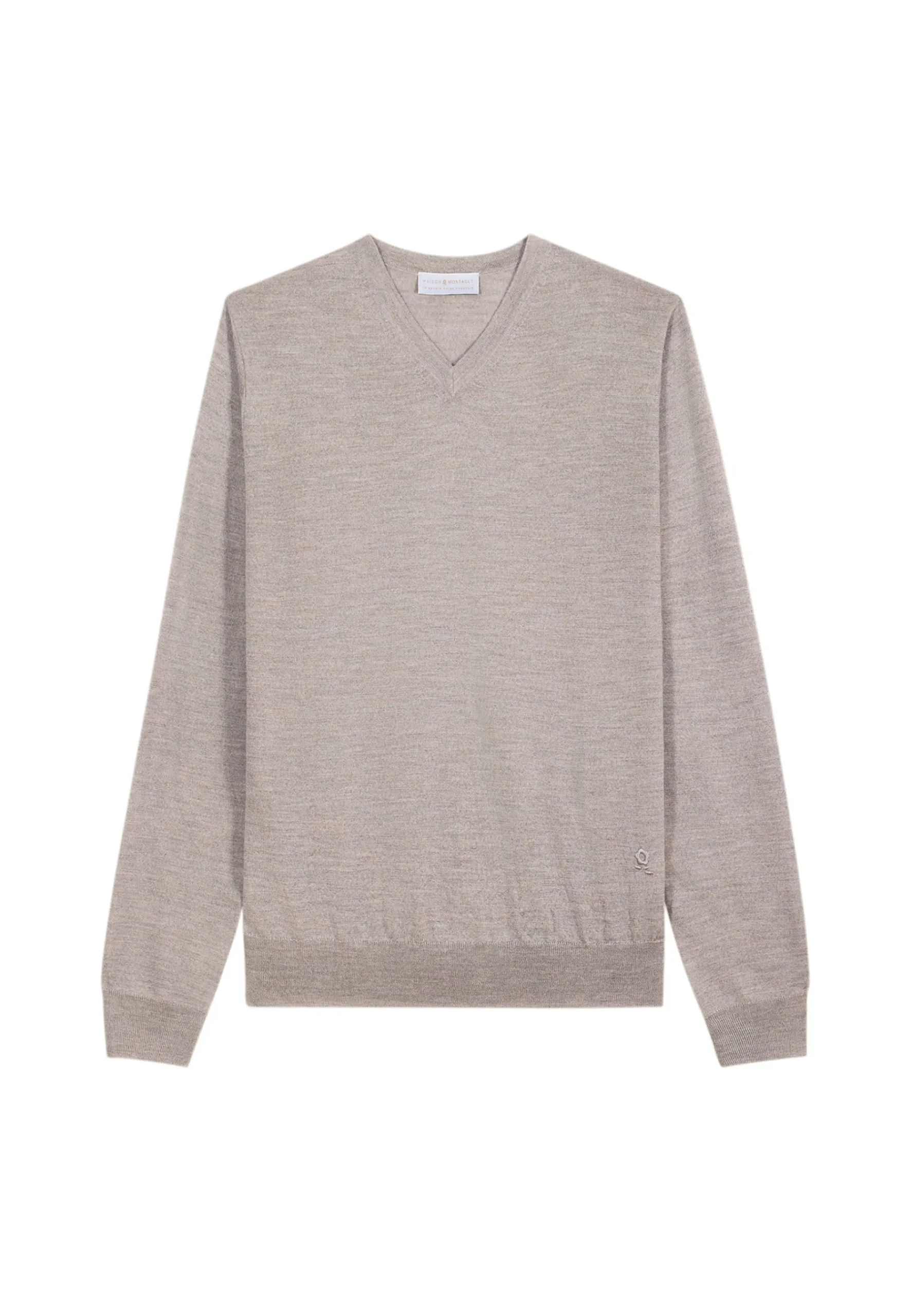Montagut Pulls-Pull col V en laine mérinos - Elmo 09-Gris moyen