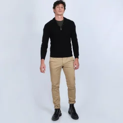 Montagut Pulls-Pull col zippé en cachemire 2 fils - Emile 01-Noir