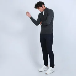 Montagut Pulls-Pull col zippé en cachemire 2 fils - Emile 10-Gris foncé