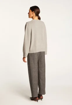 Montagut Les Incontournables-Pull court col rond en cachemire - Vicky 09-Gris moyen
