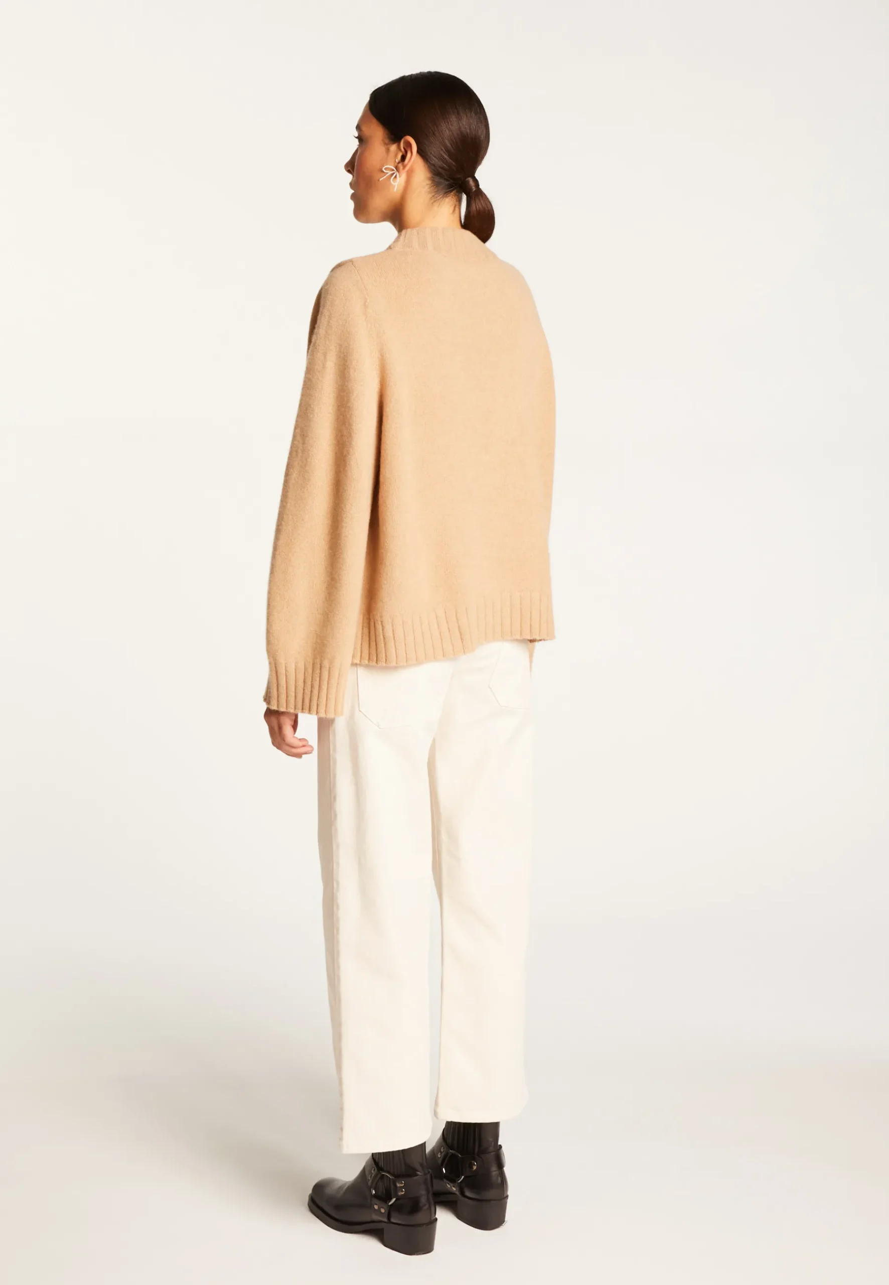 Montagut Les Incontournables-Pull court col rond en cachemire - Vicky 88-Camel