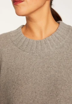 Montagut Les Incontournables-Pull court col rond en cachemire - Vicky 09-Gris moyen
