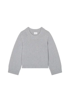 Montagut Les Incontournables-Pull court col rond en cachemire - Vicky 09-Gris moyen