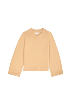 Montagut Les Incontournables-Pull court col rond en cachemire - Vicky 88-Camel
