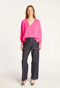 Montagut Les Incontournables-Pull court en cachemire - Alex 91-Fuchsia