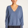 Montagut Les Incontournables-Pull court en cachemire - Alex 95-Bleu denim