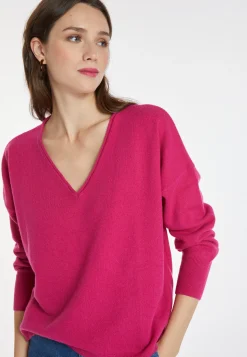 Montagut Les Incontournables-Pull court en cachemire - Alex 26-Rose foncé