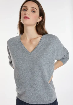 Montagut Les Incontournables-Pull court en cachemire - Alex 09-Gris moyen