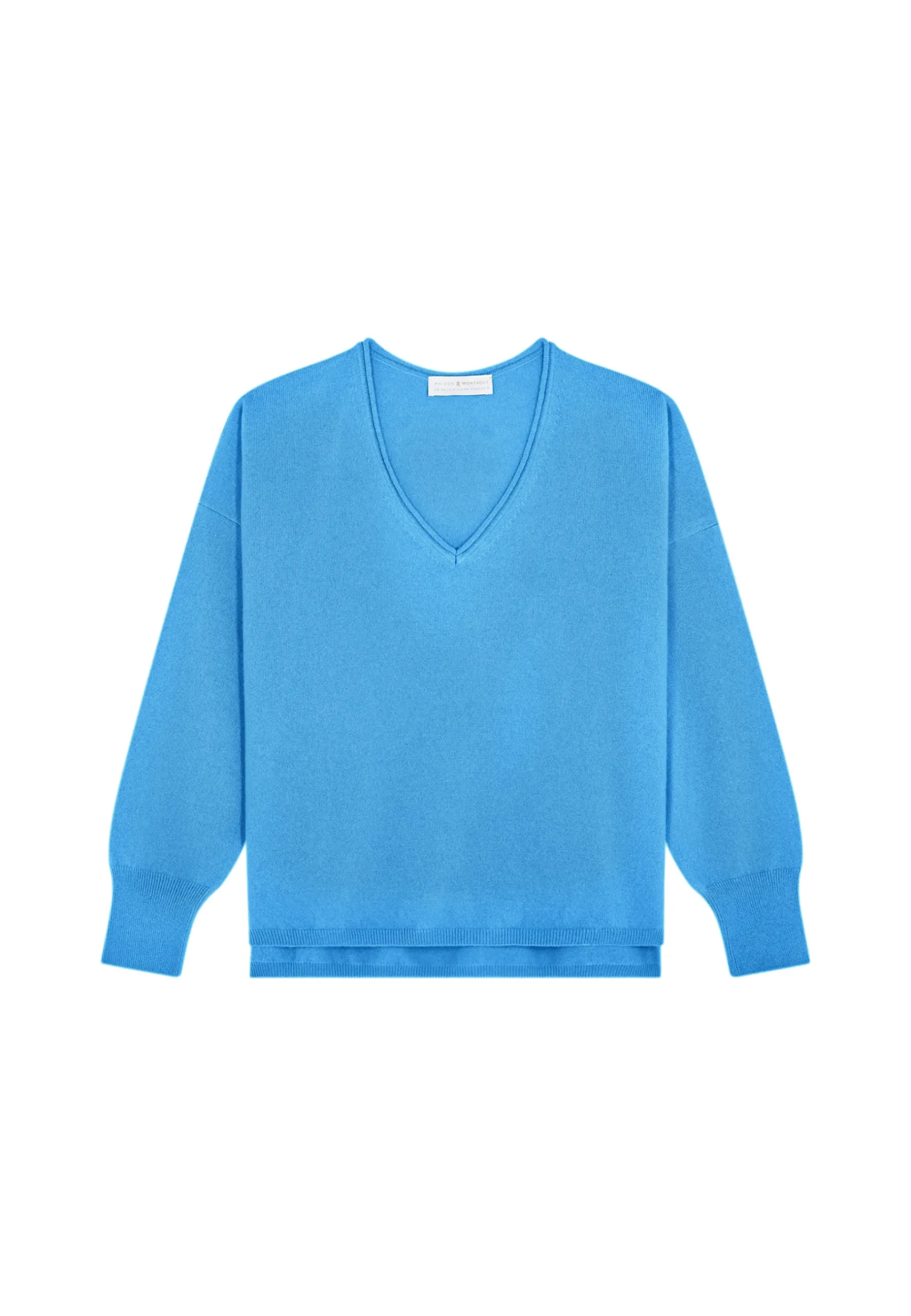 Montagut Les Incontournables-Pull court en cachemire - Alex 04-Bleu clair