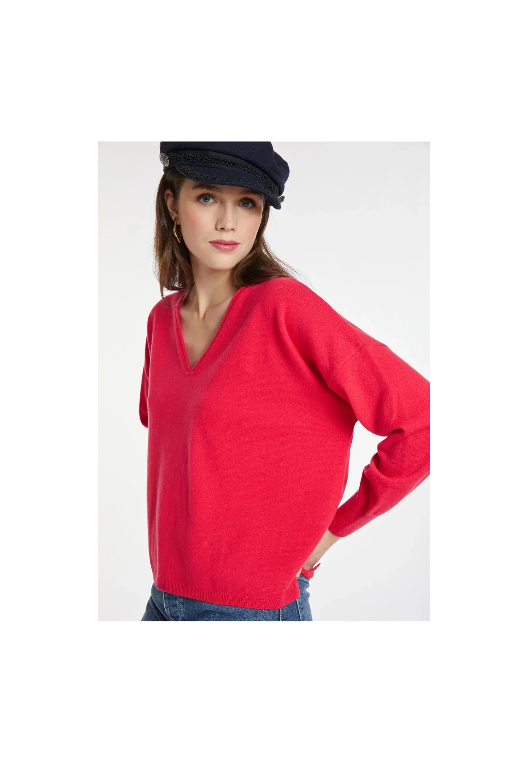 Montagut Les Incontournables-Pull court en cachemire - Alex 52-Rouge