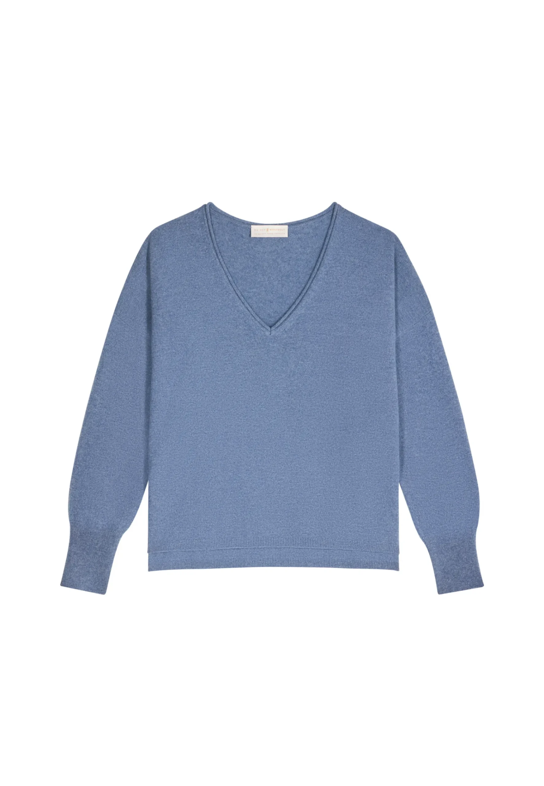 Montagut Les Incontournables-Pull court en cachemire - Alex 95-Bleu denim