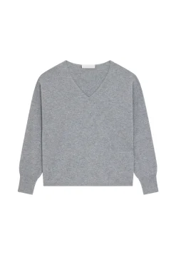 Montagut Les Incontournables-Pull court en cachemire avec poche - Balba 09-Gris moyen