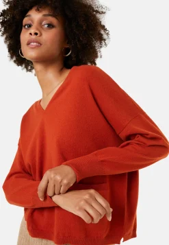 Montagut Pulls | Les Incontournables-Pull court en cachemire avec poche - Balba 92-Rouille