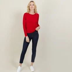 Montagut Pulls-Pull court en laine mérinos - Les Halles 52-Rouge