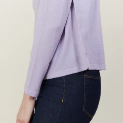Montagut Pulls-Pull court en laine mérinos - Les Halles 16-Violet clair