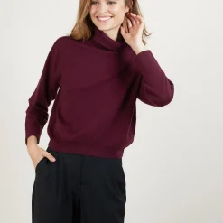 Montagut Pulls-Pull emmanchures marteau en cachemire - Beverlie 18-Violet foncé