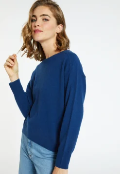 Montagut Pulls-Pull emmanchures marteau en cachemire - Breee 03-Bleu foncé