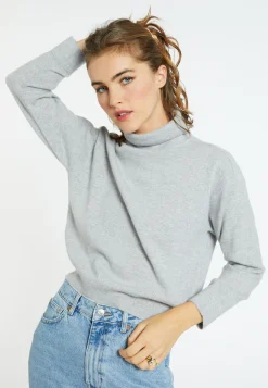 Montagut Pulls-Pull emmanchures marteau en cachemire - Beverlie 09-Gris moyen