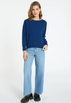 Montagut Pulls-Pull emmanchures marteau en cachemire - Breee 03-Bleu foncé