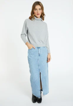 Montagut Pulls-Pull emmanchures marteau en cachemire - Beverlie 09-Gris moyen