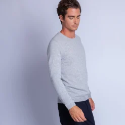 Montagut Pulls-Pull en cachemire à col rond - Faustin 11-Gris clair