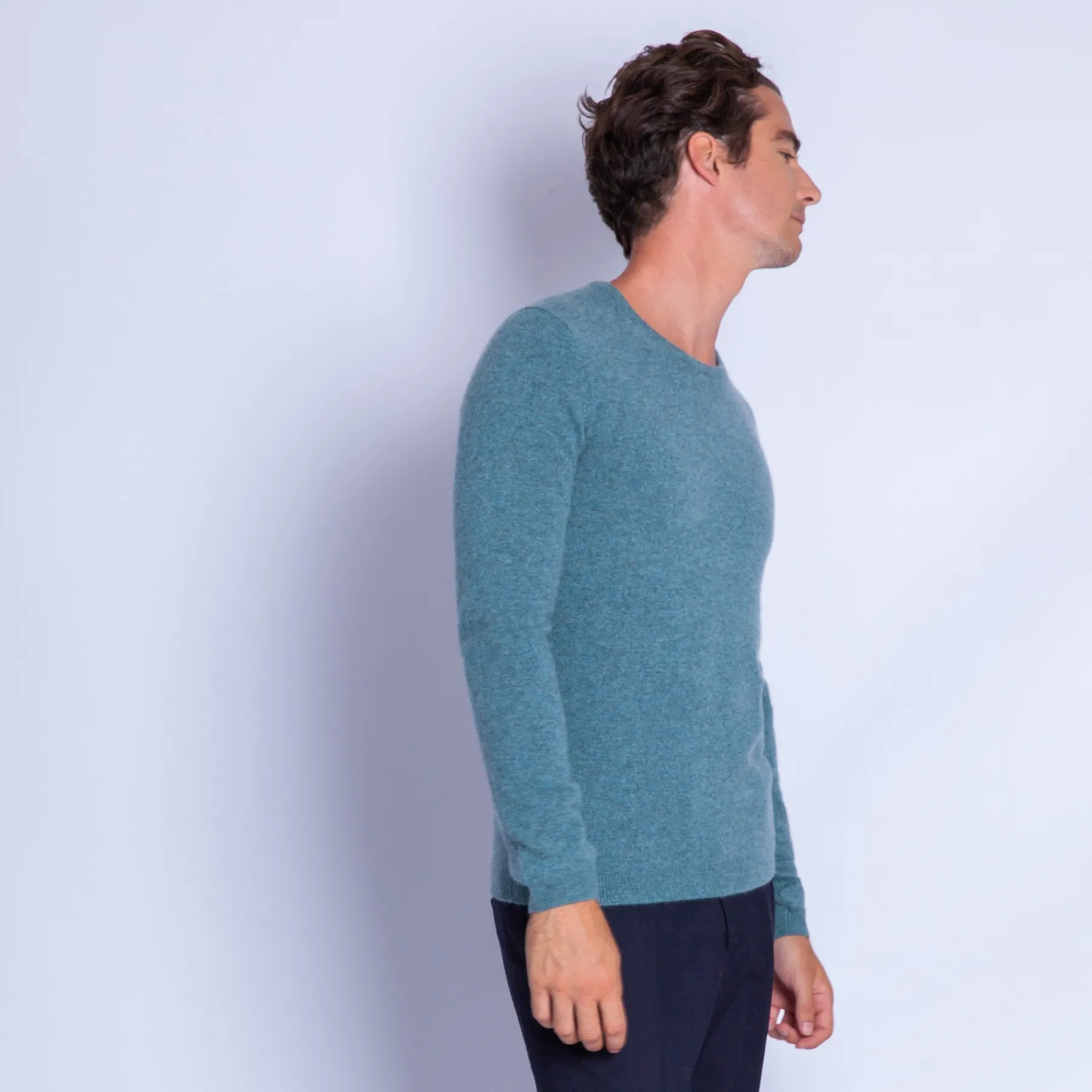 Montagut Pulls-Pull en cachemire à col rond - Faustin 22-Vert moyen