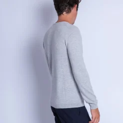 Montagut Pulls-Pull en cachemire à col rond - Faustin 11-Gris clair