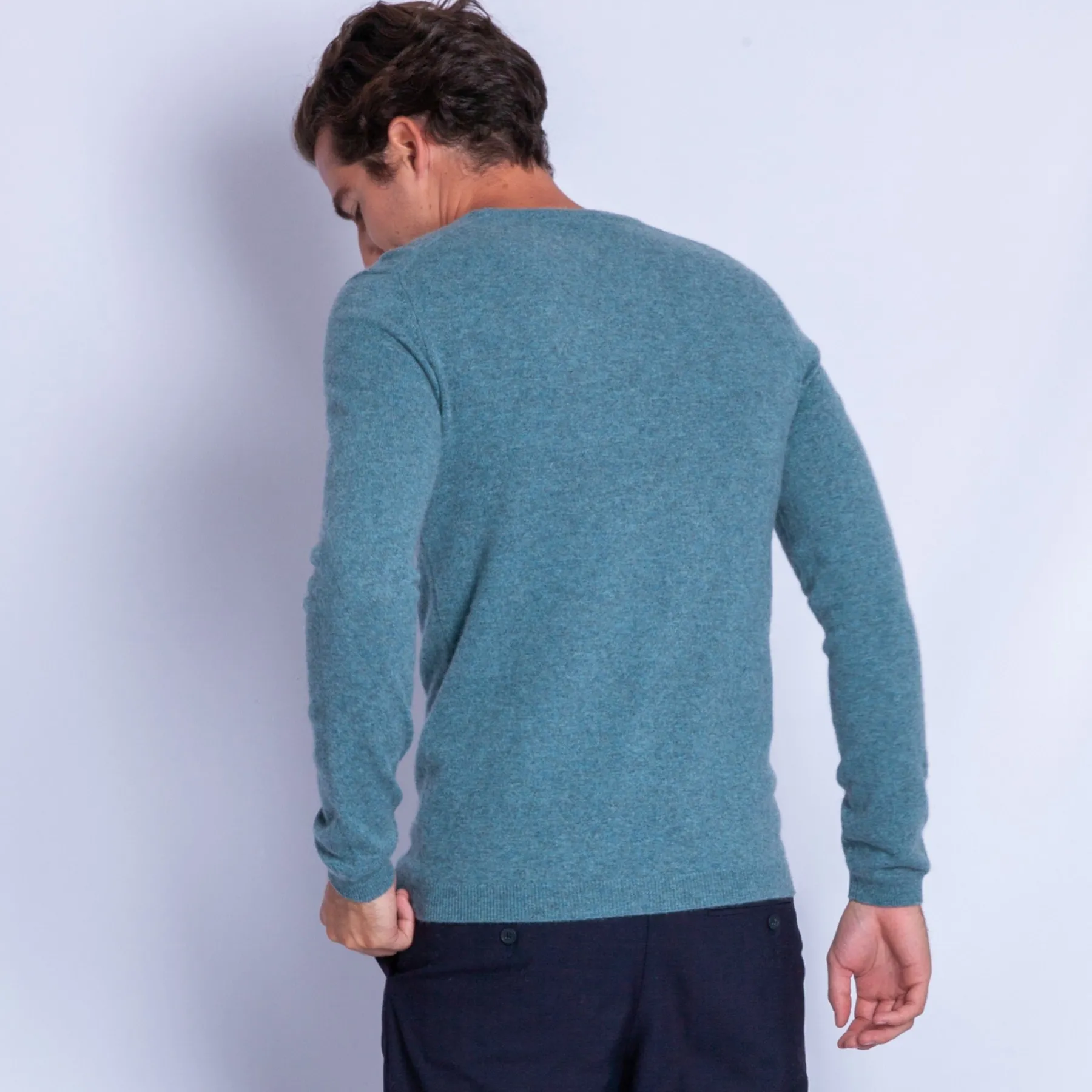 Montagut Pulls-Pull en cachemire à col rond - Faustin 22-Vert moyen