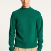 Montagut Pulls-Pull en cachemire col avec jeu de maille - Arman 22-Vert moyen