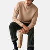 Montagut Pulls-Pull en cachemire col avec jeu de maille - Arman 13-Beige moyen