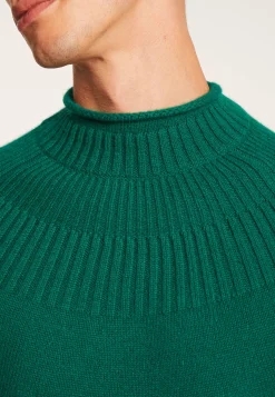 Montagut Pulls-Pull en cachemire col avec jeu de maille - Arman 22-Vert moyen