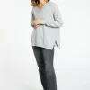 Montagut Les Incontournables-Pull en cachemire col V avec fentes - Brendao 09-Gris moyen