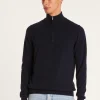 Montagut Pulls-Pull en cachemire col zippé - Emile 05-Bleu marine